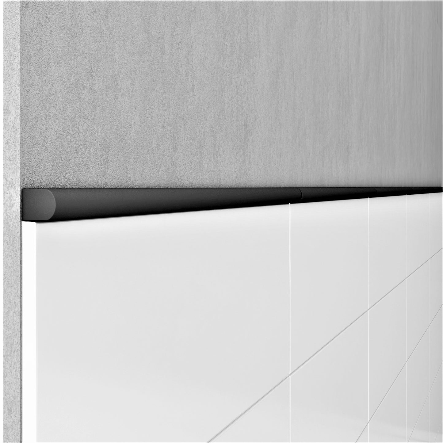 Trendy Bullnose Tile Wall Trim, 3/4 x 12"  Tile Edge Decorative High  Pencil  Liner, Matt Iron Black, Pack of 5