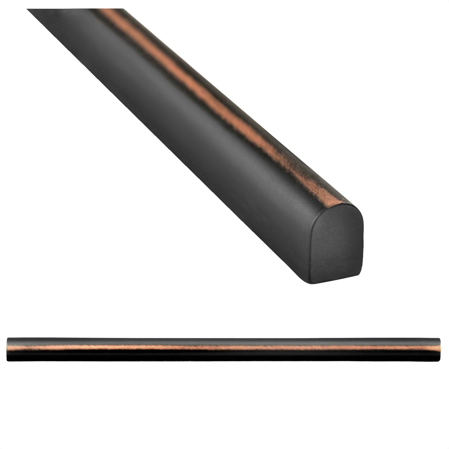 Trendy Bullnose Tile Wall Trim, 3/4 x 12"  Tile Edge Decorative High  Pencil  Liner, Oil Rubbed  Bronze, Pack of 5