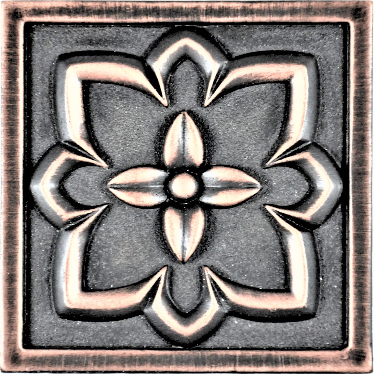 Crown Metal   Metal Insert Tile Oil Rubbed Bronze  4x4  ( PACK OF 4 PIECE )