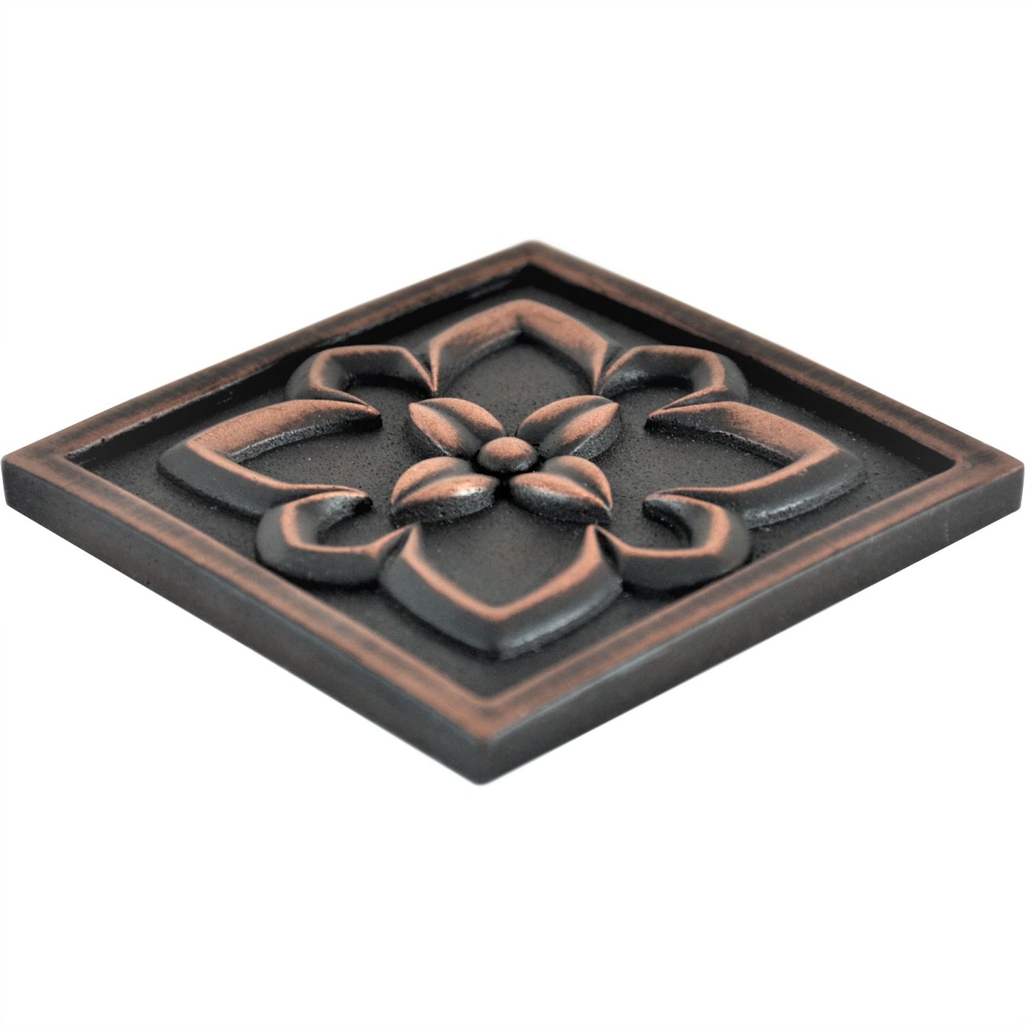 Crown Metal   Metal Insert Tile Oil Rubbed Bronze  4x4  ( PACK OF 4 PIECE )