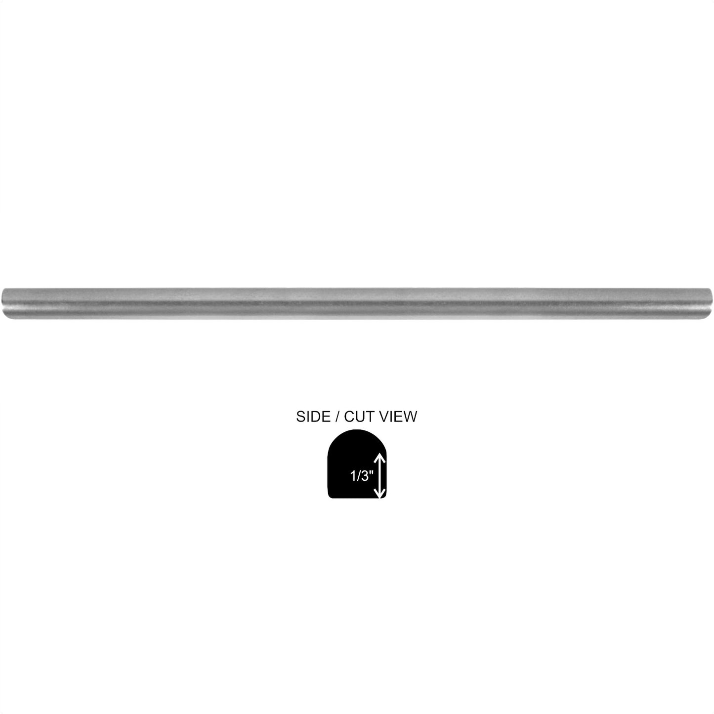 Universal Pewter Nickel 1/2 in. x 12 in. Matte Metallic Pencil Liner Wall Tile Trim (5 Linear Foot/Case)