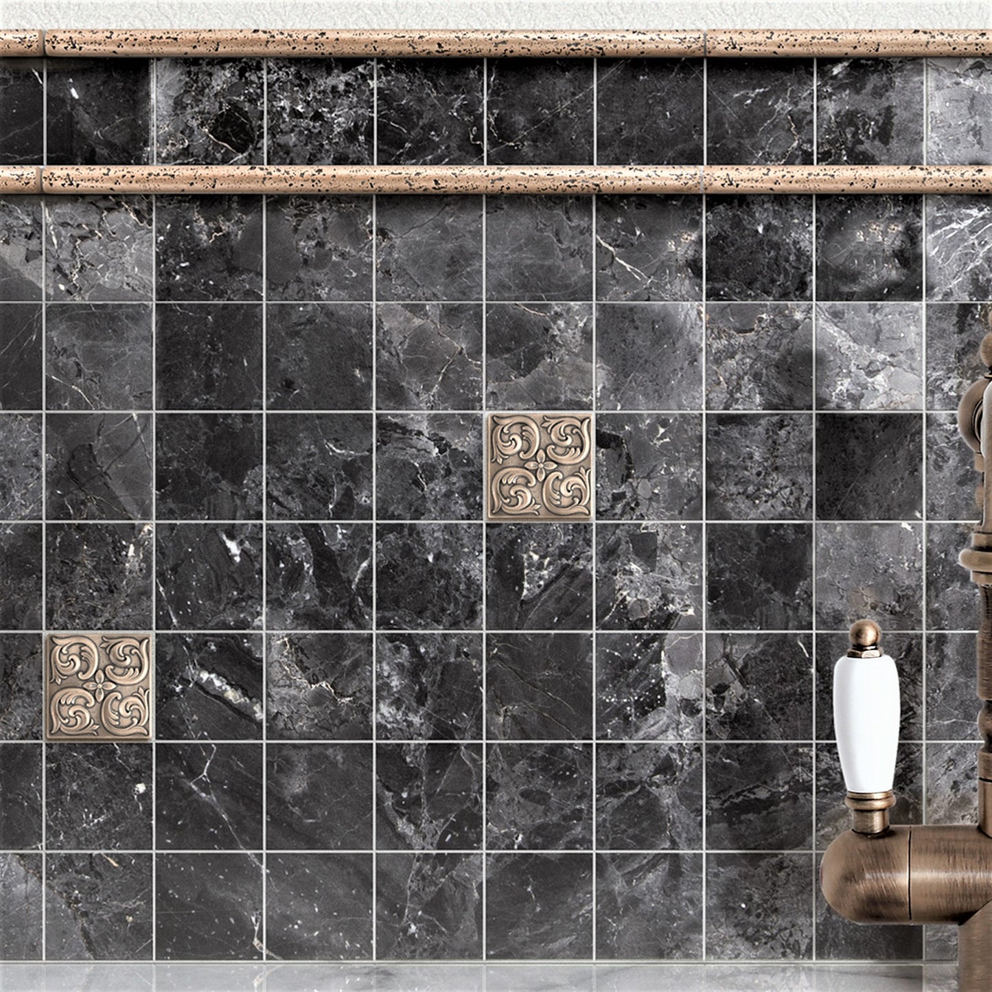 Moroccon Metal  Insert Tile Bronze 2x2 ( PACK OF 8 PIECE)
