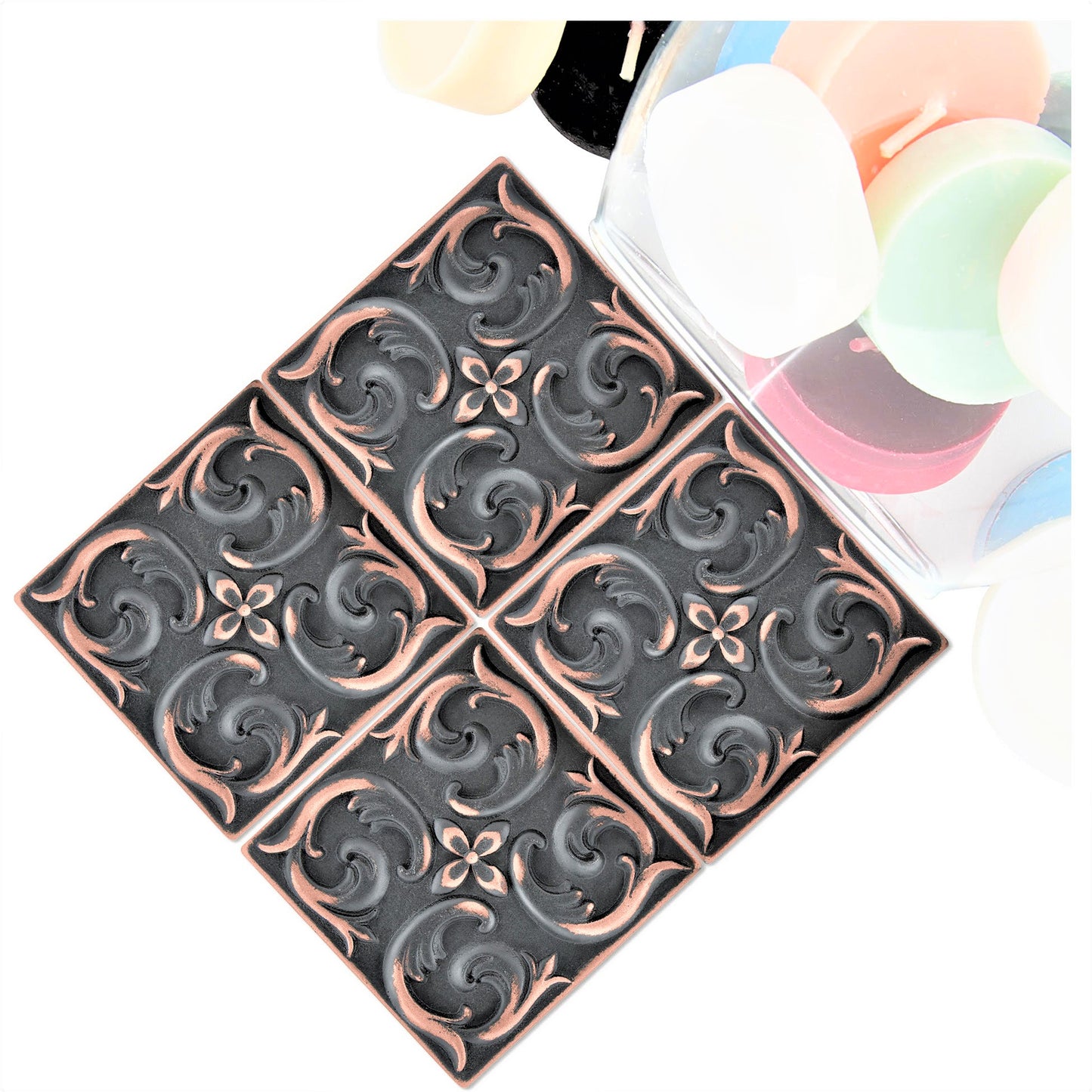 Moroccon Metal  Insert Tile Oil Rubbed Bronze 2x2 ( PACK OF 8 PIECE)
