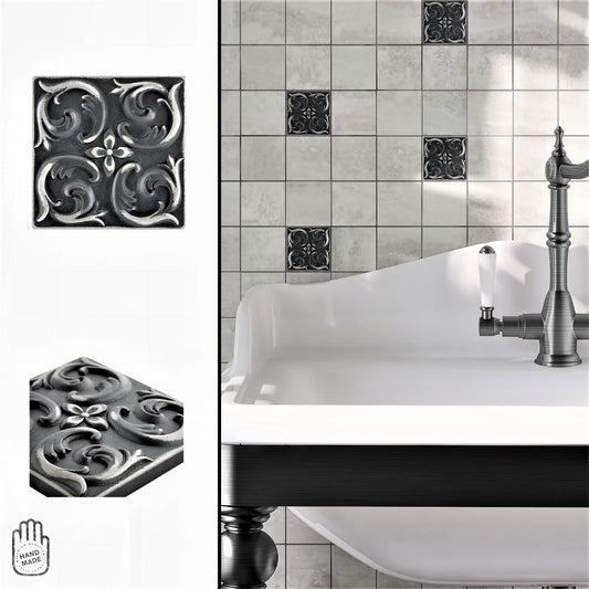 Moroccon Metal  Insert Tile Wrought Iron   2x2 ( PACK OF 8 PIECE)