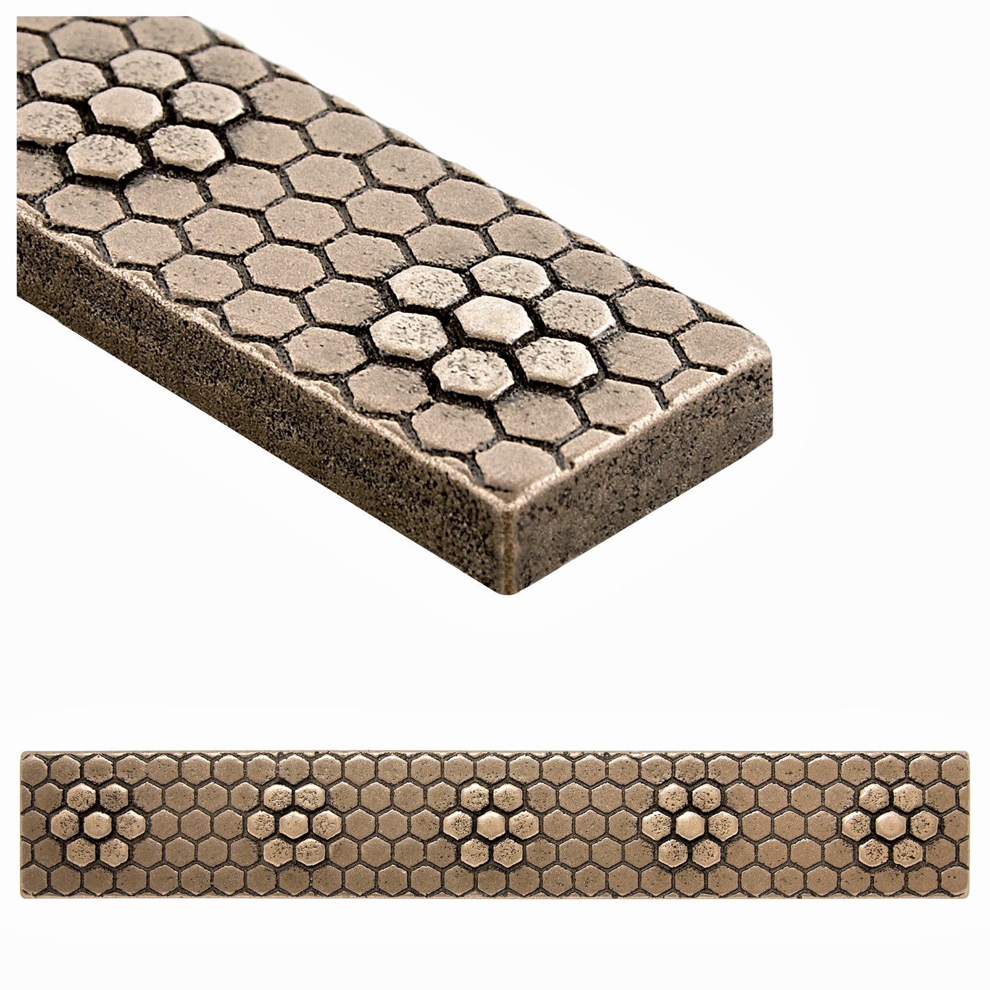 Floral Hex Tile Trim  Bronze 1x 6 ( PACK OF 5 PIECE )