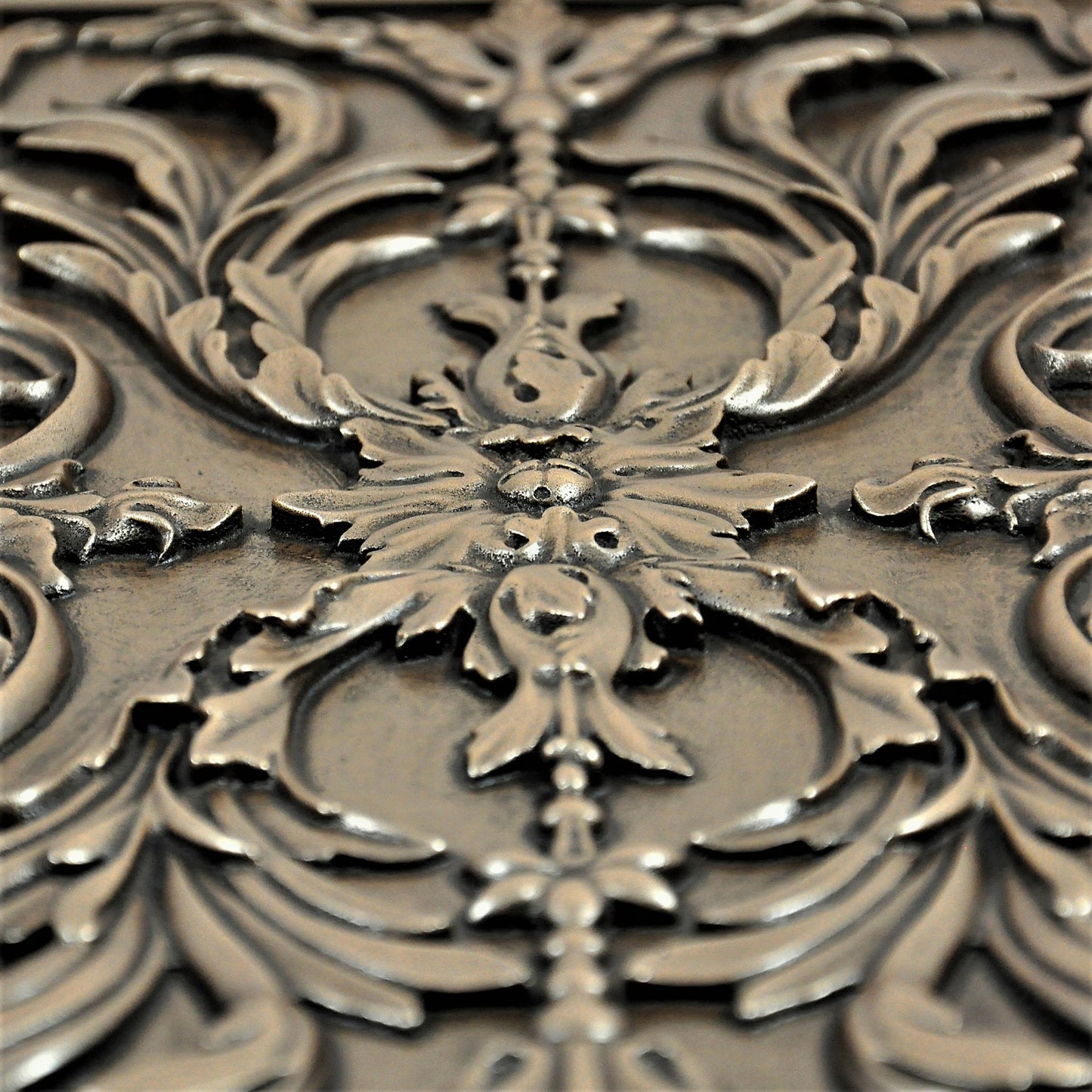 Backsplash Tile for Kitchen and Fireplace Viola 12" x 18" Metal Mural Bronze