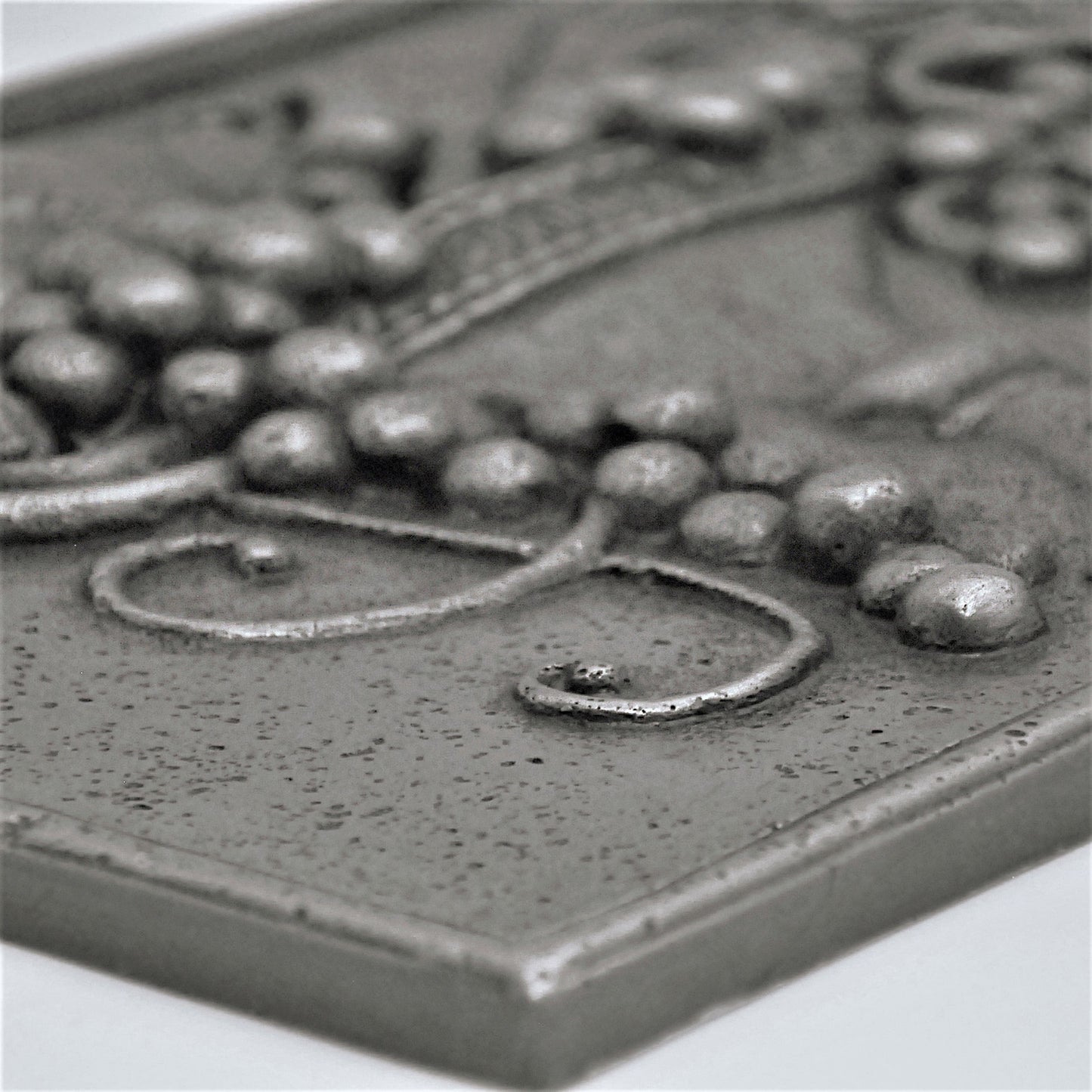 Backsplash Tile for Kitchen and Fireplace Luxuirant  12" x 16" Metal Mural Pewter Nickel