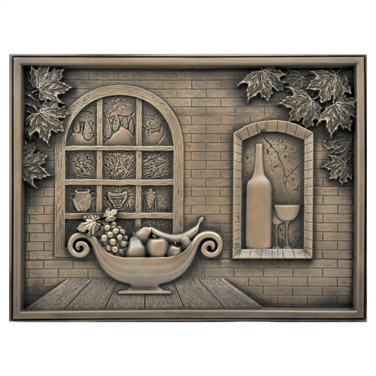 Backsplash Tile for Kitchen and Fireplace Heaven 12" x 18" Metal Mural Bronze