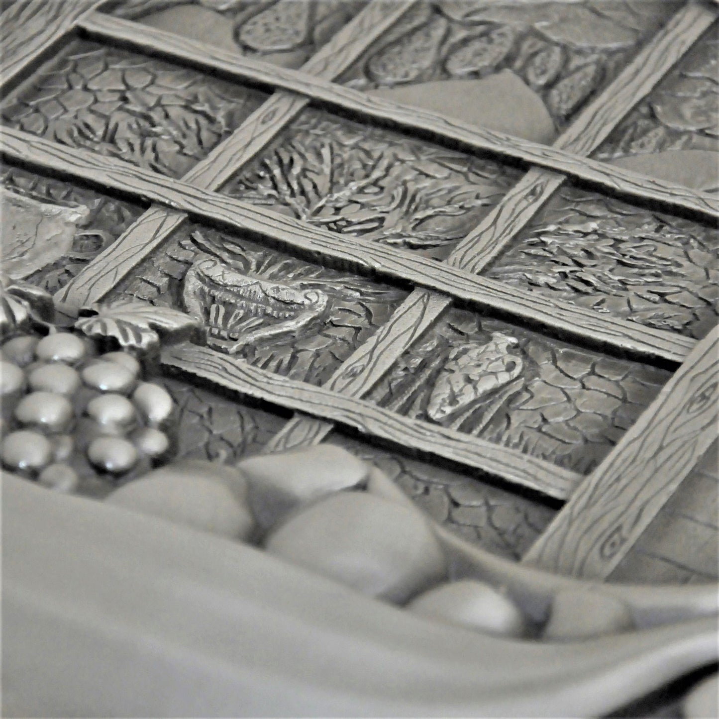 Backsplash Tile for Kitchen and Fireplace Heaven 12" x 18" Metal Mural Pewter Nickel