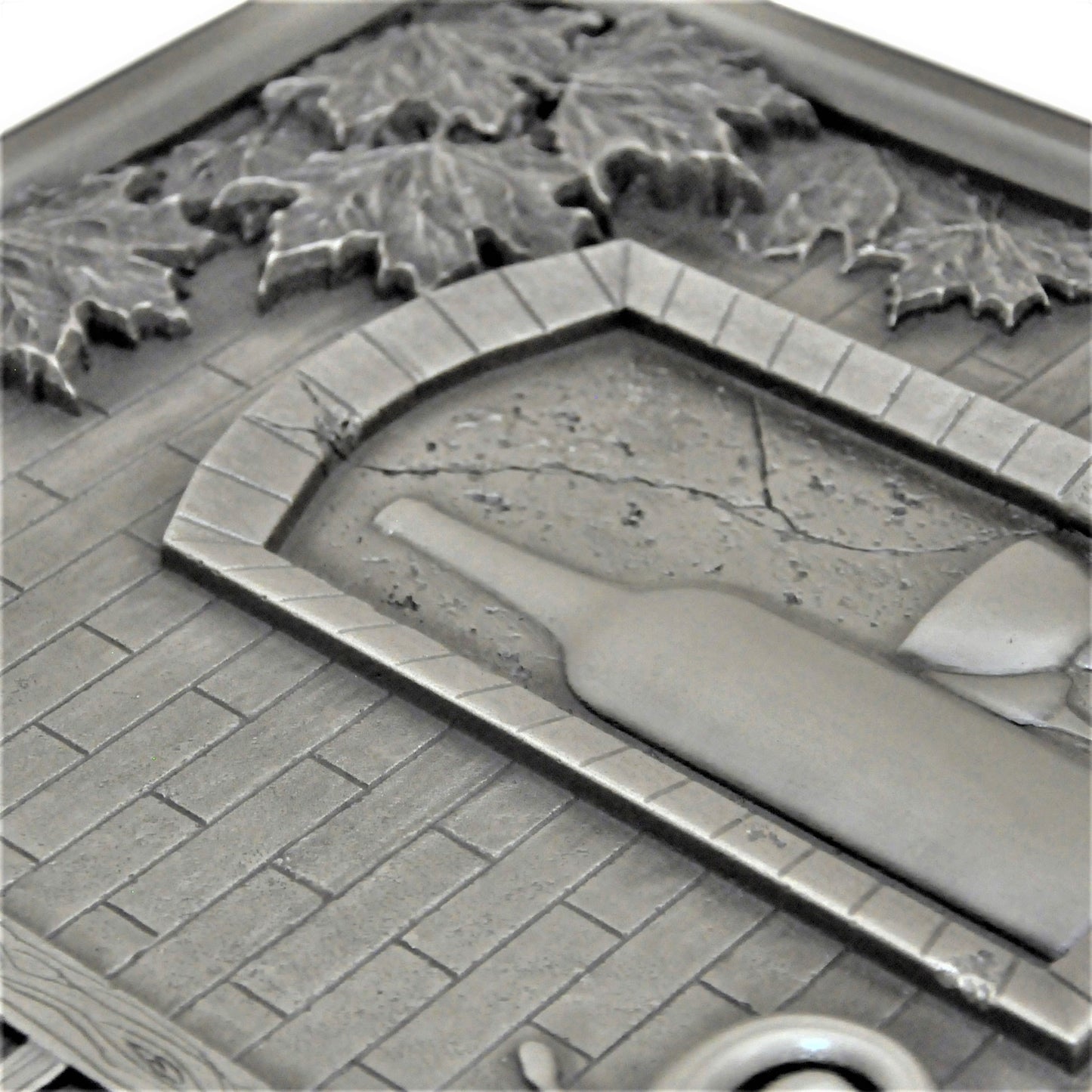 Backsplash Tile for Kitchen and Fireplace Heaven 12" x 18" Metal Mural Pewter Nickel