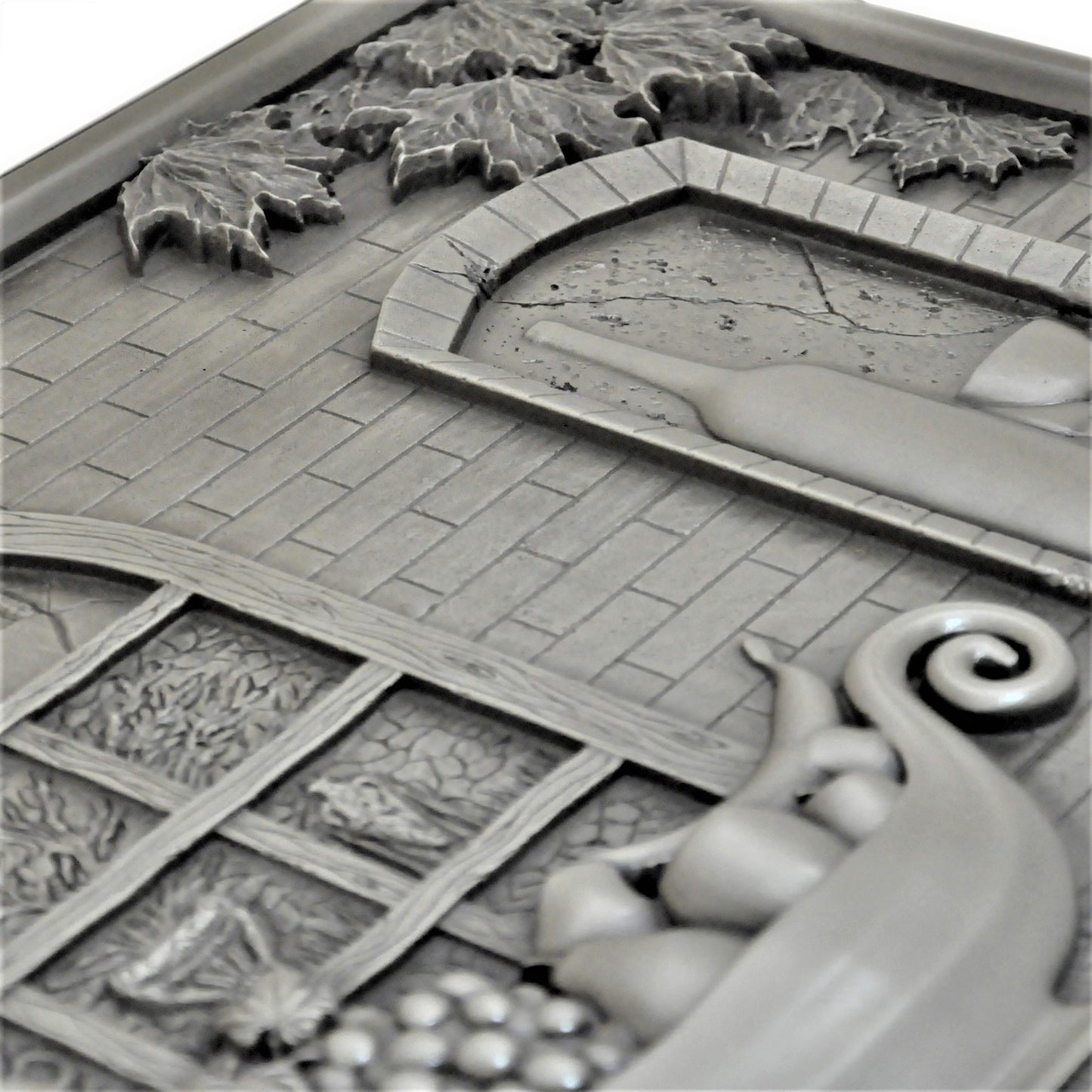 Backsplash Tile for Kitchen and Fireplace Heaven 12" x 18" Metal Mural Pewter Nickel