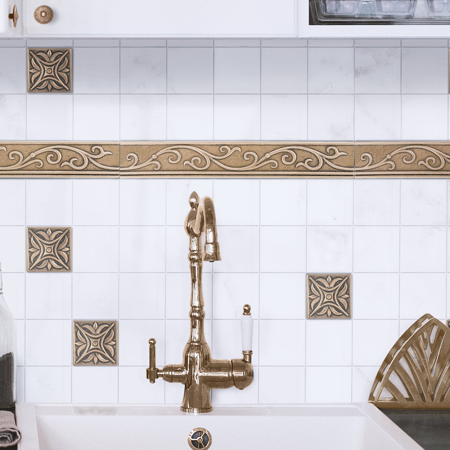 MidWest Star Metal  Insert Tile  Bronze 2x2 ( PACK OF 8 PIECE )