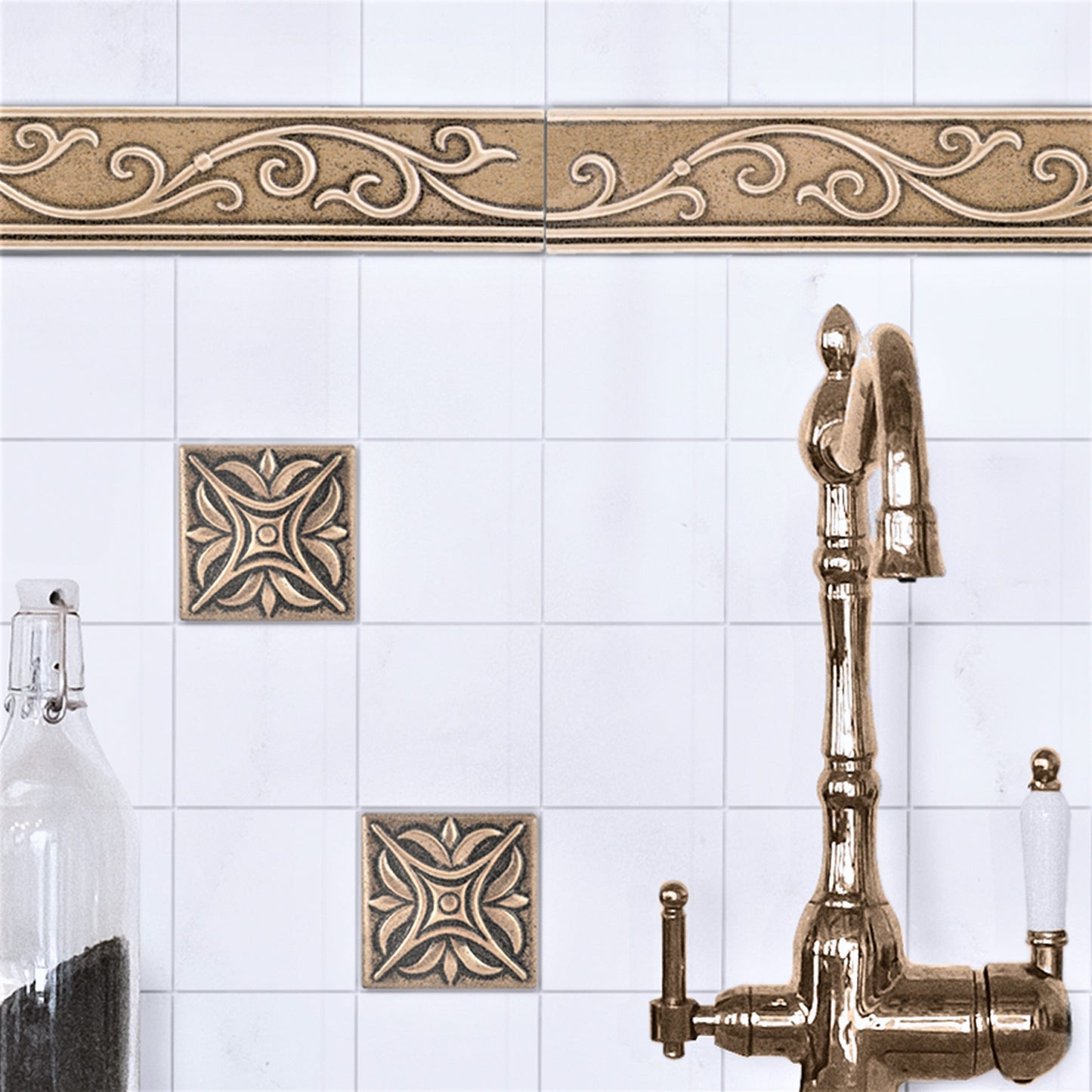 MidWest Star Metal  Insert Tile  Bronze 2x2 ( PACK OF 8 PIECE )