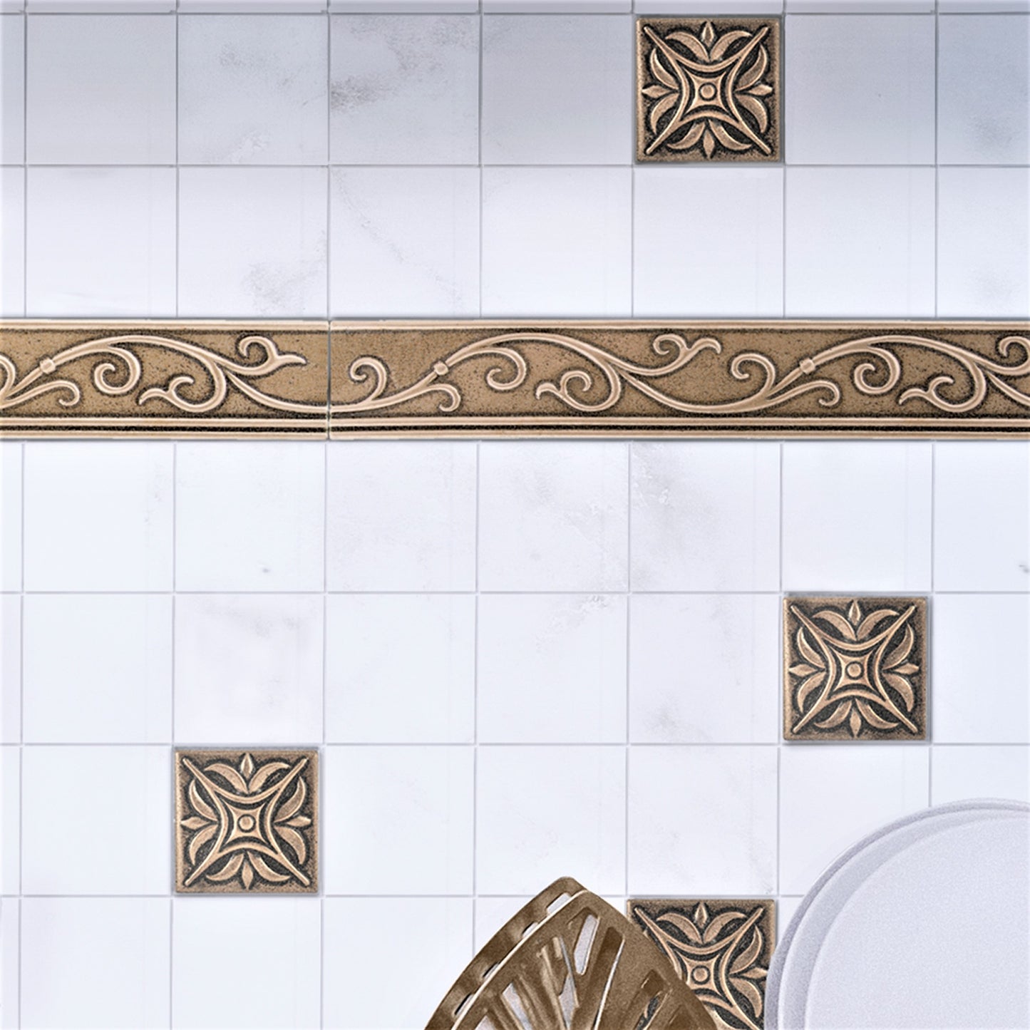 MidWest Star Metal  Insert Tile  Bronze 2x2 ( PACK OF 8 PIECE )