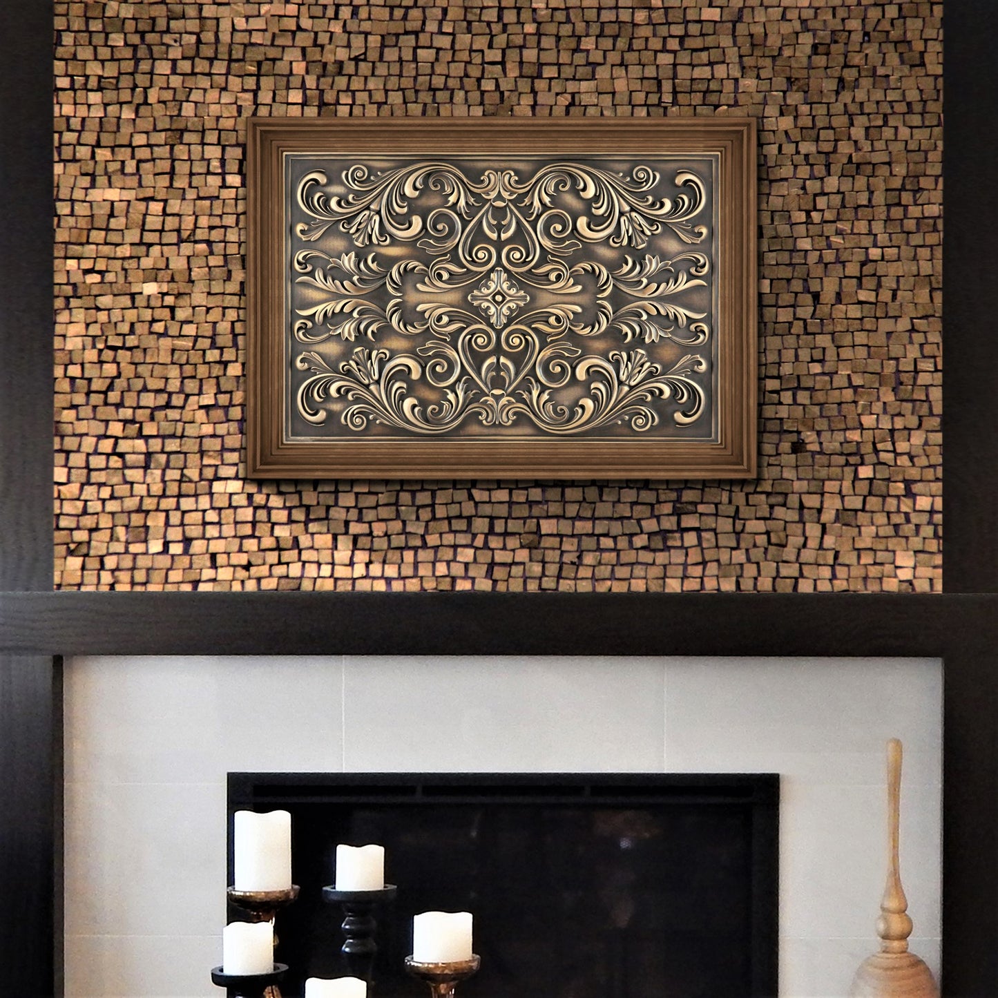 Backsplash Tile for Kitchen and Fireplace Cypress 16" x 24"  Bronze