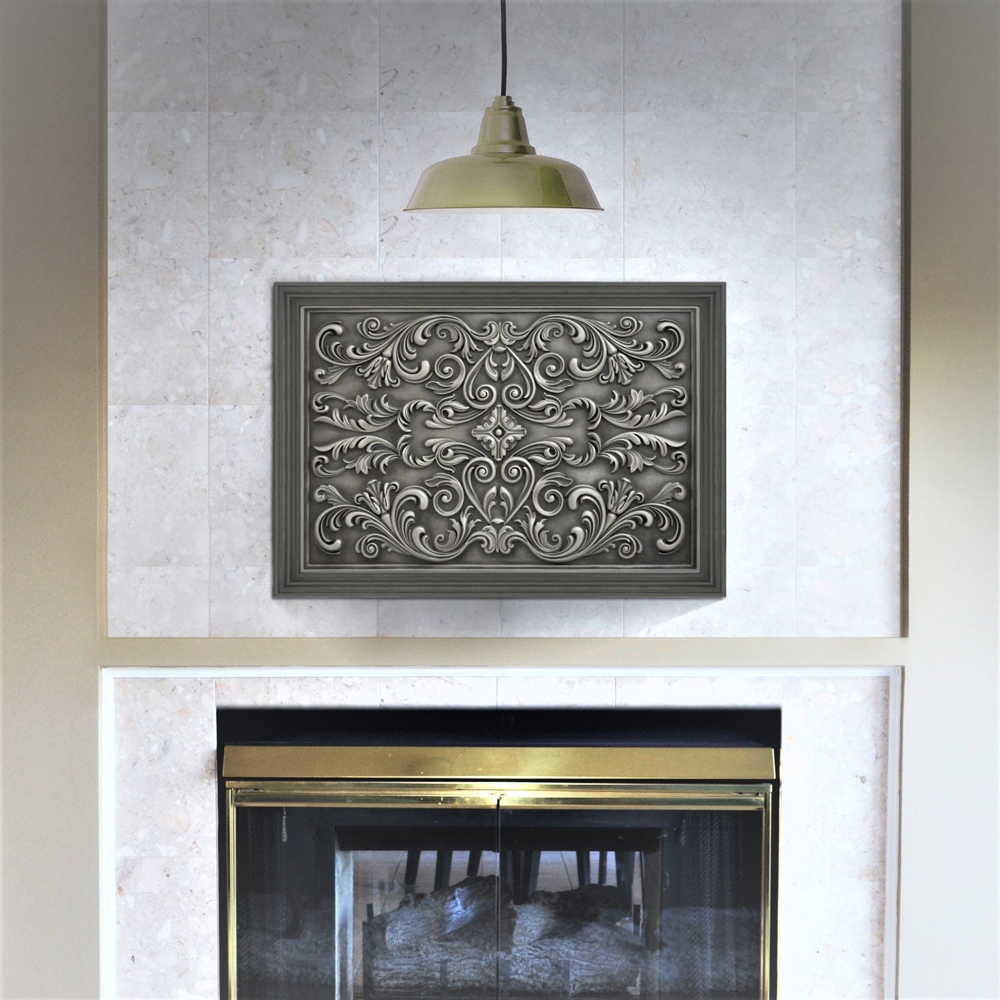 Backsplash Tile for Kitchen and Fireplace Cypress 16" x 24" Pewter