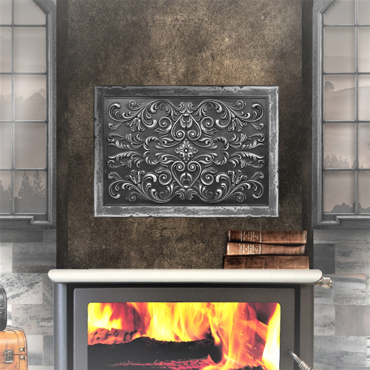 Backsplash Tile for Kitchen and Fireplace Cypress 16" x 24" Wrought Iron