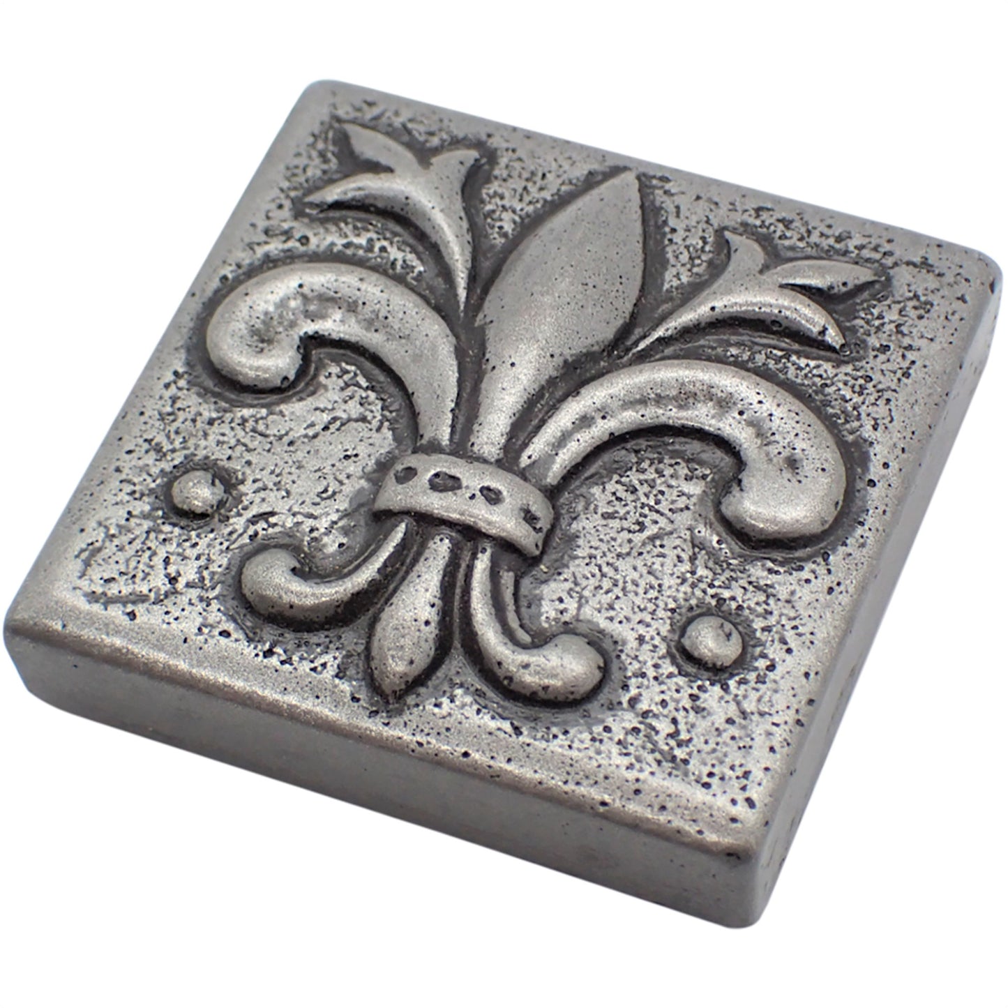 Fleur de Lis  -  Metal Insert Tile Pewter  2x2 ( PACK OF 8 PIECE)
