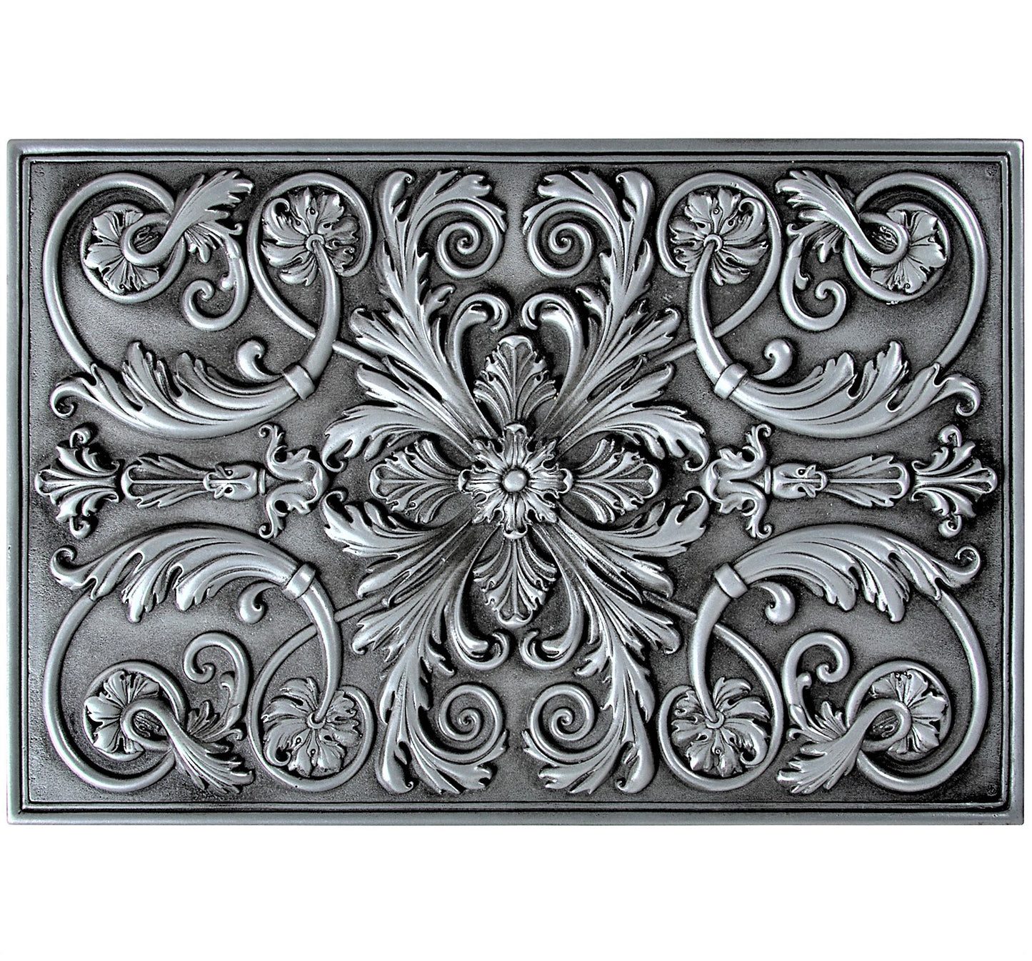Backsplash Tile for Kitchen and Fireplace Royal  12" x 18" Metal Mural Pewter Nickel
