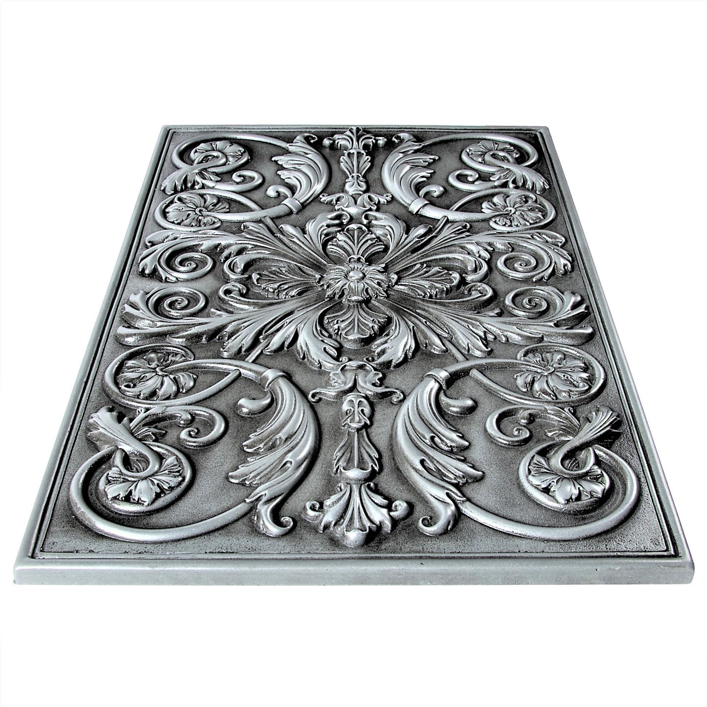 Backsplash Tile for Kitchen and Fireplace Royal  12" x 18" Metal Mural Pewter Nickel
