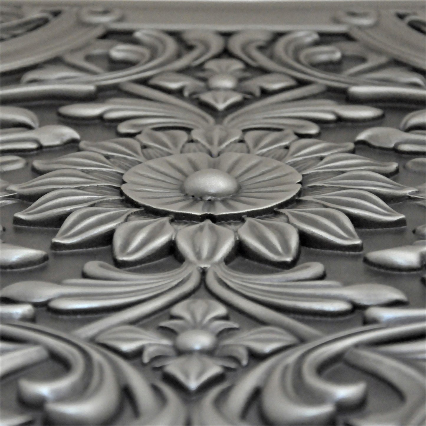 Backsplash Metal Mural Tile Hand Made Plaque Harmony 18"x24" Pewter Nickel