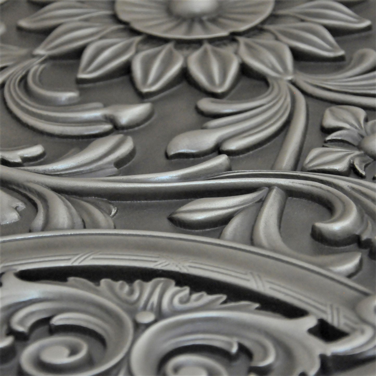 Backsplash Metal Mural Tile Hand Made Plaque Harmony 18"x24" Pewter Nickel