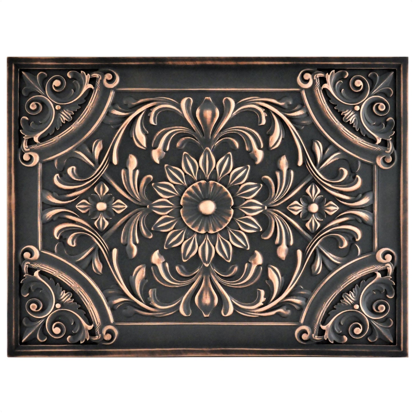 Backsplash Metal Mural Tile Hand Made Plaque Harmony 18"x24" Oil Rubbed Bronze