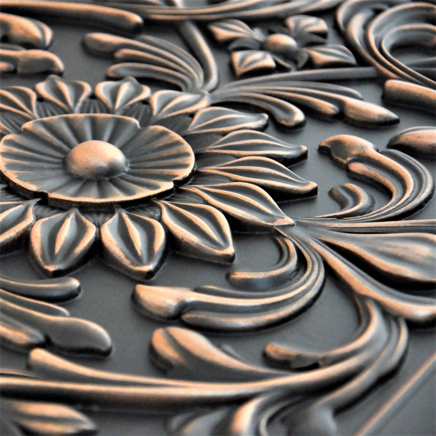 Backsplash Metal Mural Tile Hand Made Plaque Harmony 18"x24" Oil Rubbed Bronze