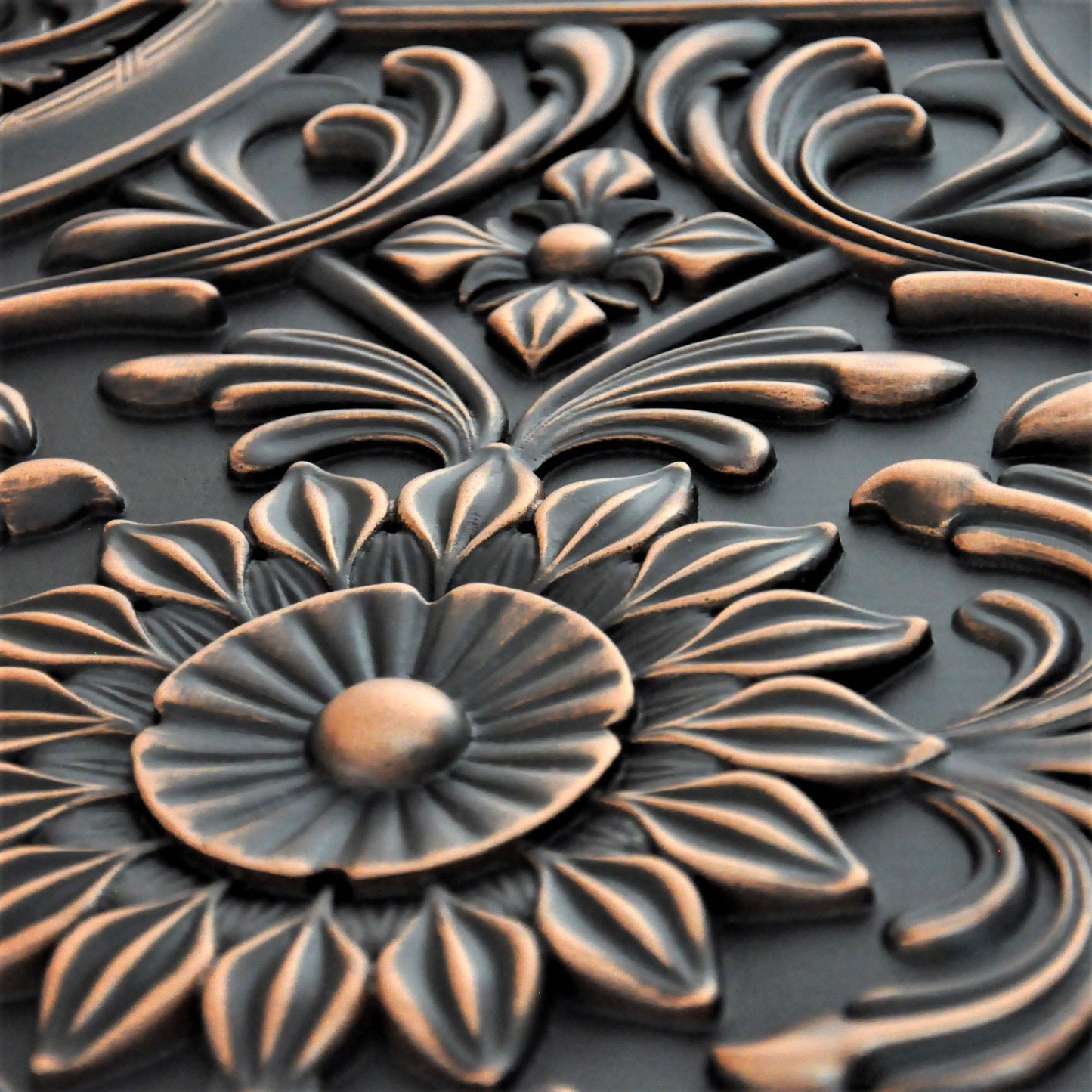 Backsplash Metal Mural Tile Hand Made Plaque Harmony 18"x24" Oil Rubbed Bronze