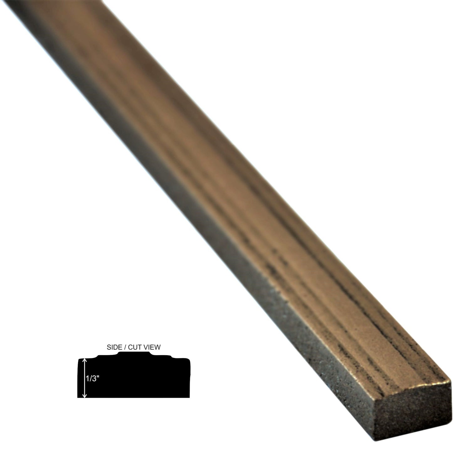 Custom Metal Bronze 1/2 in. x 12 in. Matte Metal Flat Decorative Pencil Liner Wall Tile Trim (5 Linear Foot / Pack)