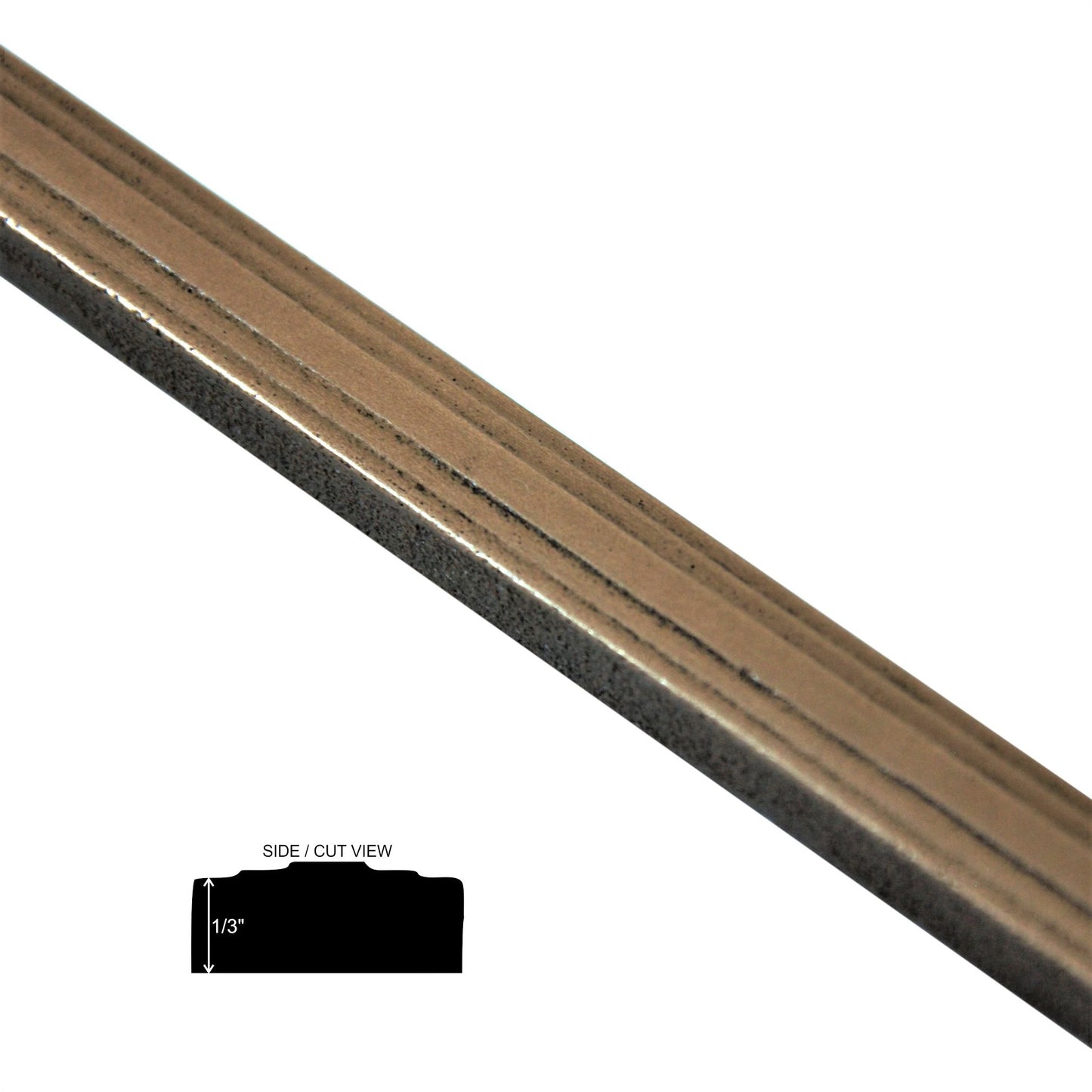 Custom Metal Bronze 1/2 in. x 12 in. Matte Metal Flat Decorative Pencil Liner Wall Tile Trim (5 Linear Foot / Pack)