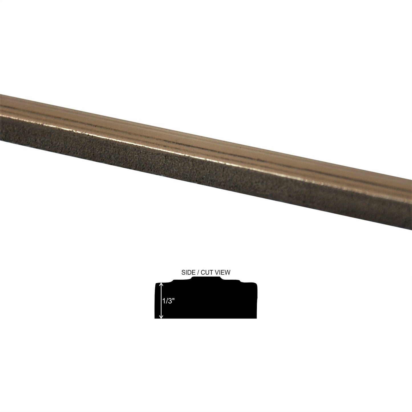 Custom Metal Bronze 1/2 in. x 12 in. Matte Metal Flat Decorative Pencil Liner Wall Tile Trim (5 Linear Foot / Pack)