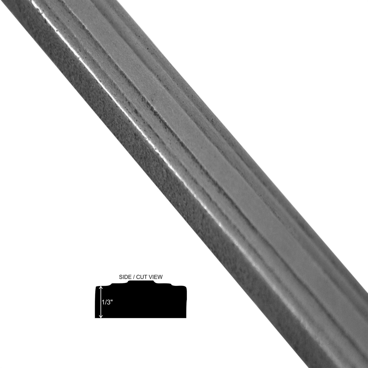 Custom Pewter Nickel 1/2 in. x 12 in. Matte Metal Flat Decorative Pencil Liner Wall Tile Trim (5 Linear Foot / Pack)