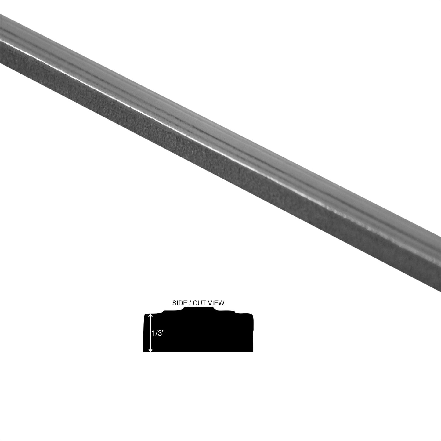 Custom Pewter Nickel 1/2 in. x 12 in. Matte Metal Flat Decorative Pencil Liner Wall Tile Trim (5 Linear Foot / Pack)