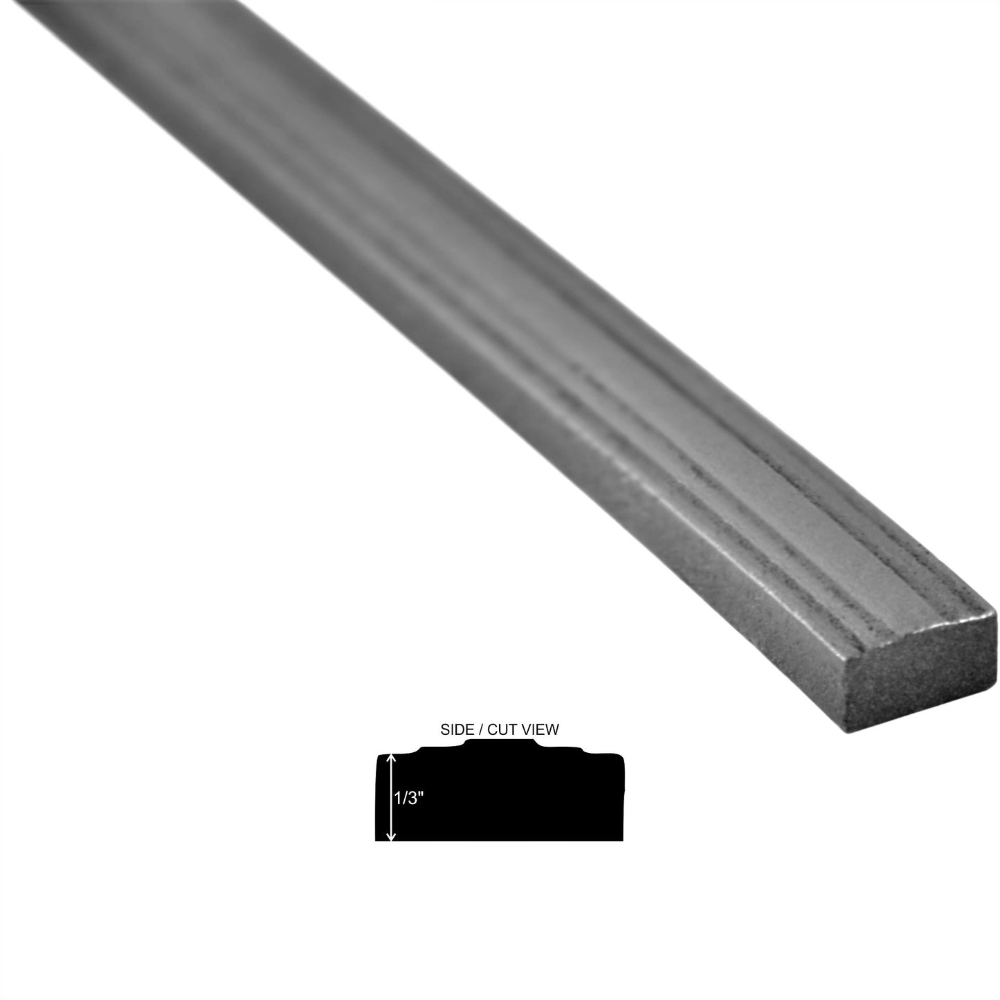 Custom Pewter Nickel 1/2 in. x 12 in. Matte Metal Flat Decorative Pencil Liner Wall Tile Trim (5 Linear Foot / Pack)